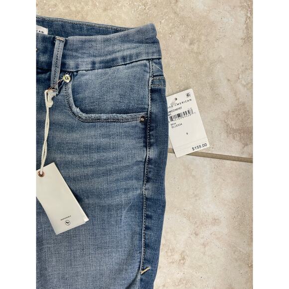 Good American size 6 28 Good Waist crop Inseam 26' NWT distressed - Picture 3 of 5